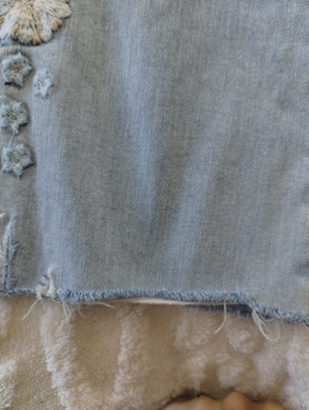 DRIFTWOOD Light Blue Floral Embroidered Flare Jeans 29 - Picture 9 of 12